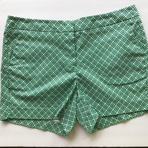 WILLI SMITH COTTON GREEN FLAT FRONT SHORTS…